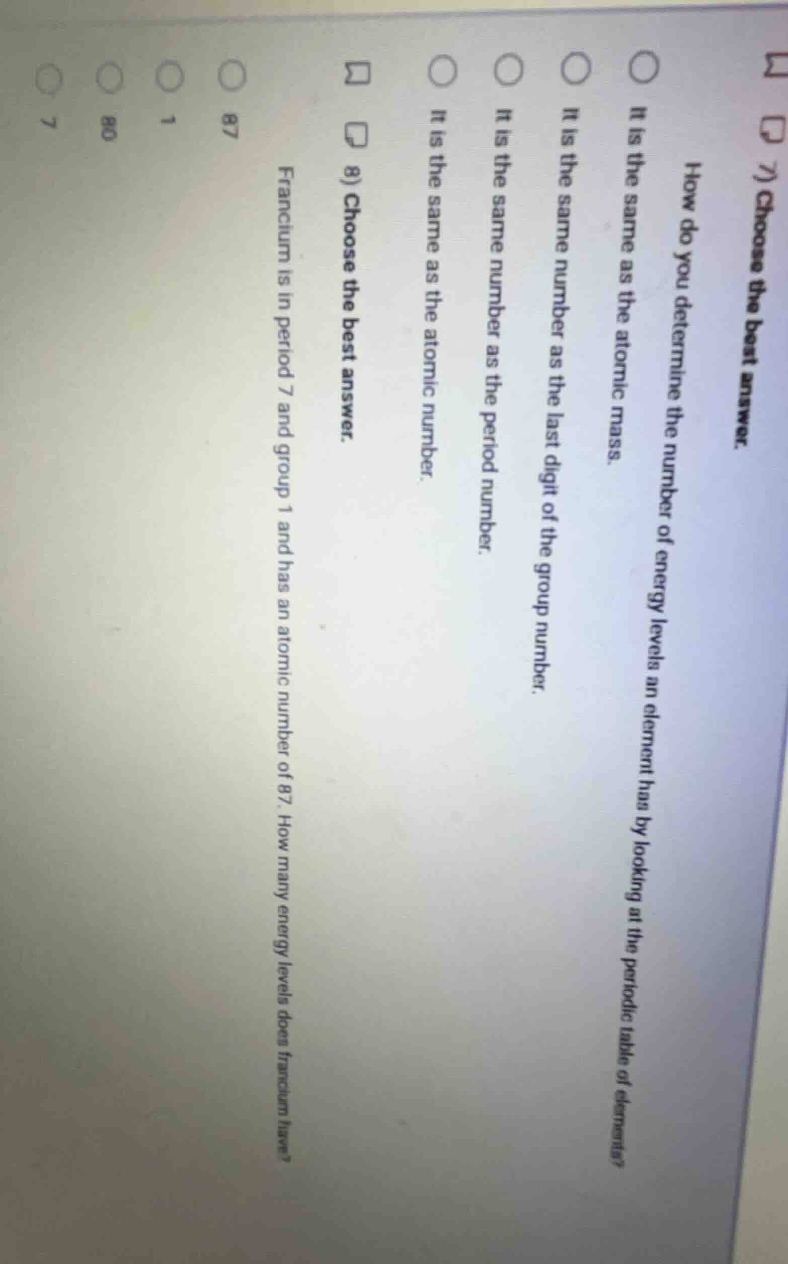 7) choose the best answer. how do you determine the number of energy le…