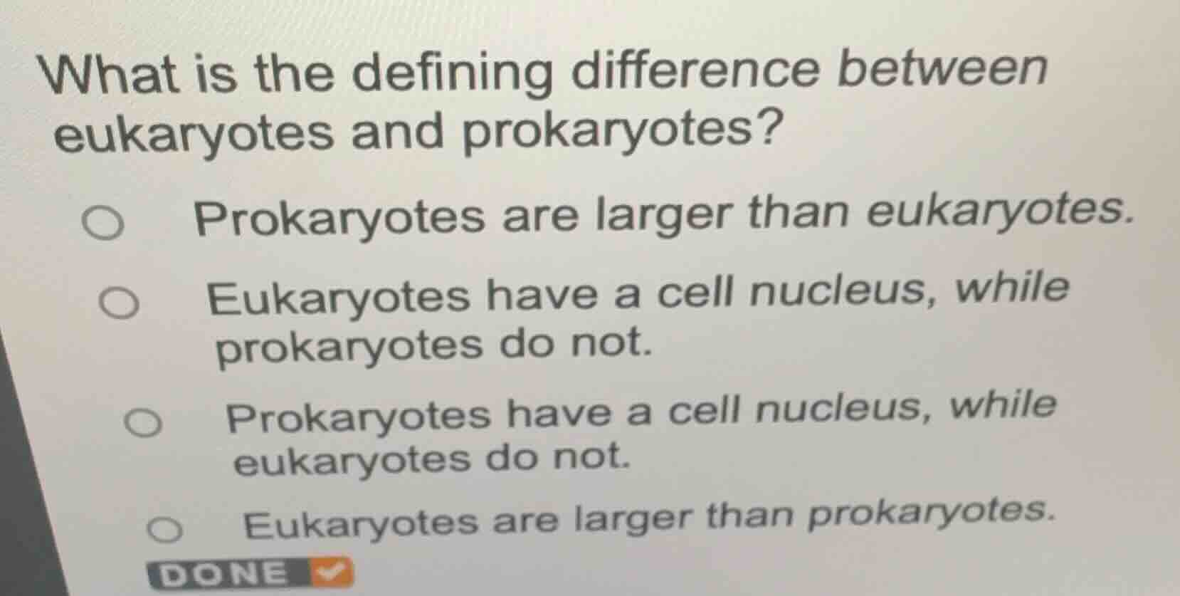 what is the defining difference between eukaryotes and prokaryotes? pro…