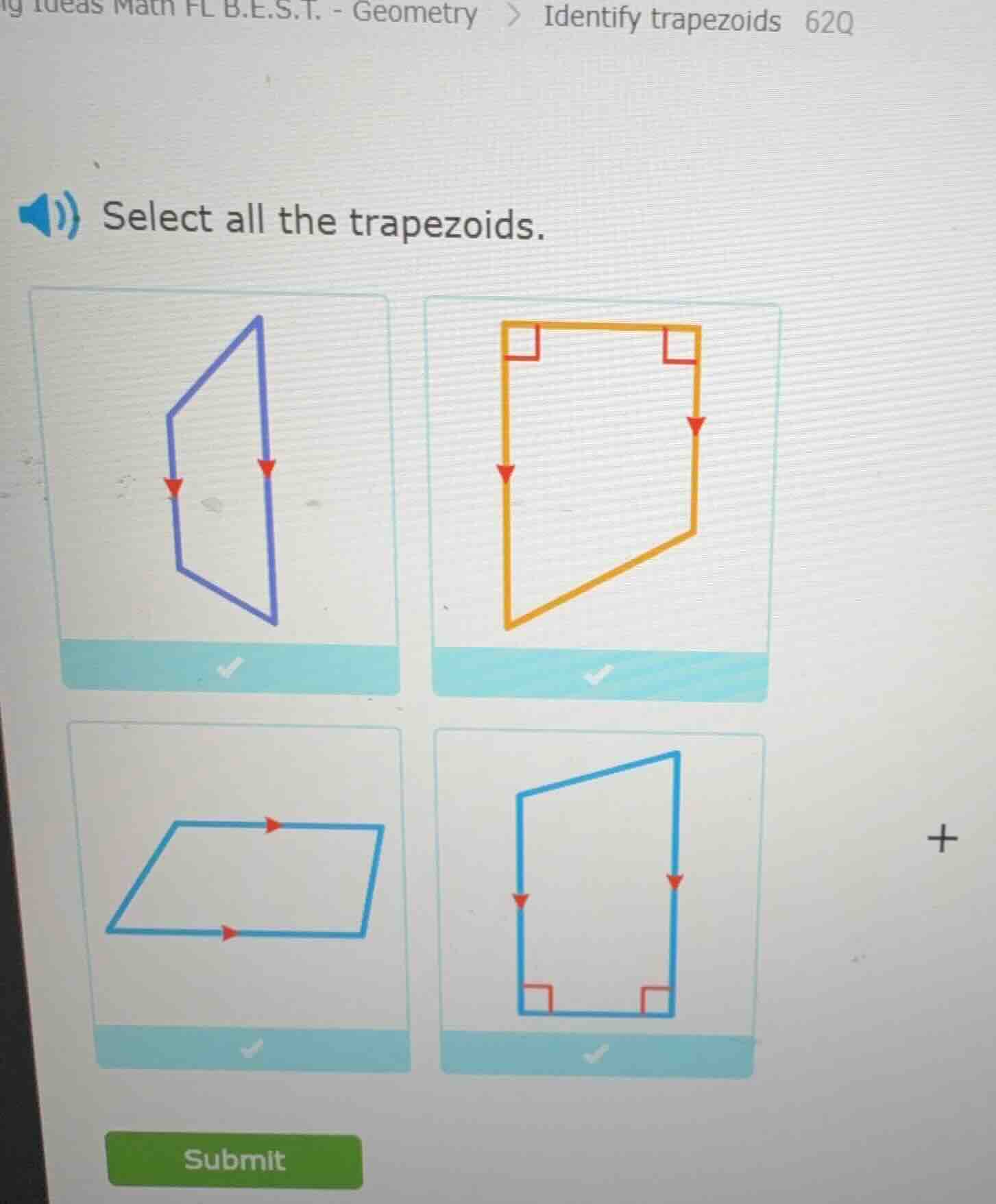 select all the trapezoids.