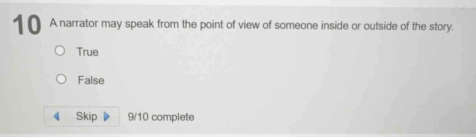 10 a narrator may speak from the point of view of someone inside or out…
