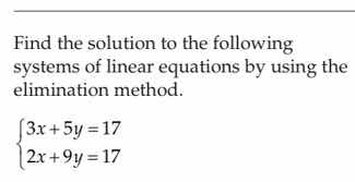 find the solution to the following systems of linear equations by using…