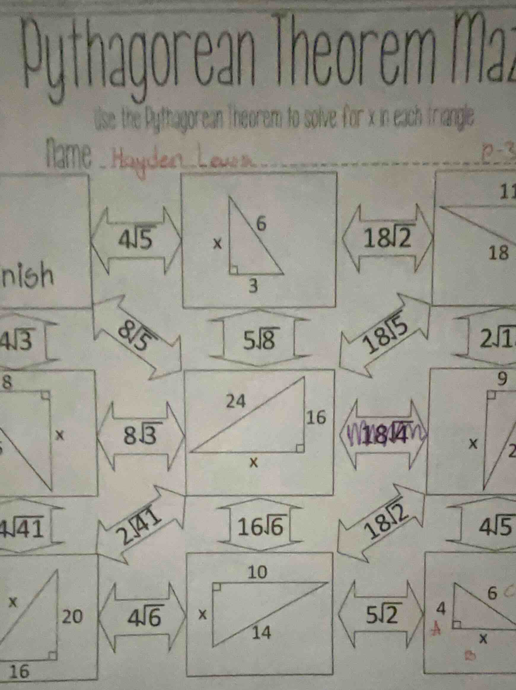 pythagorean theorem maz use the pythagorean theorem to solve for x in e…