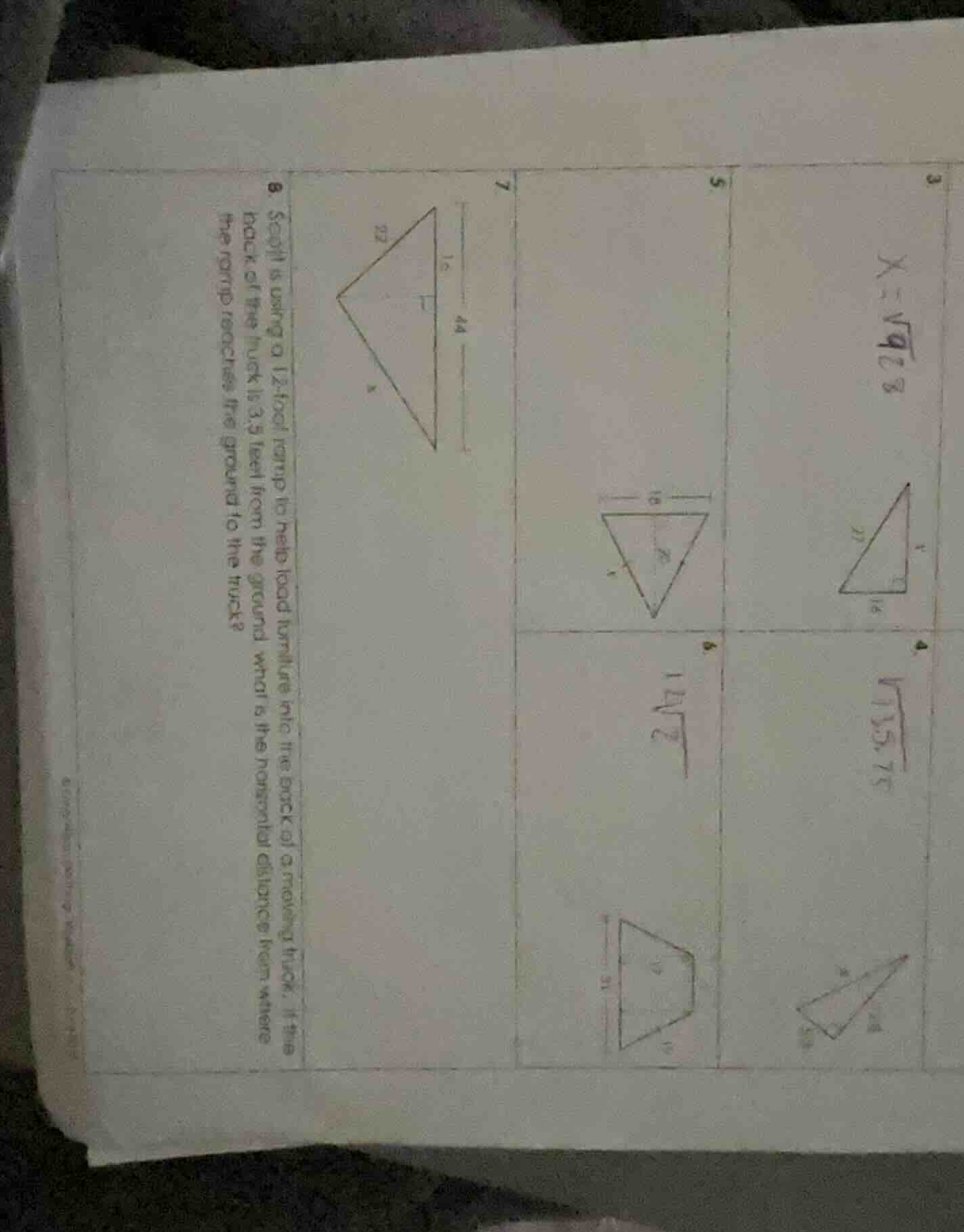 8. scott is using a 12 - foot ramp to help load furniture into the back…