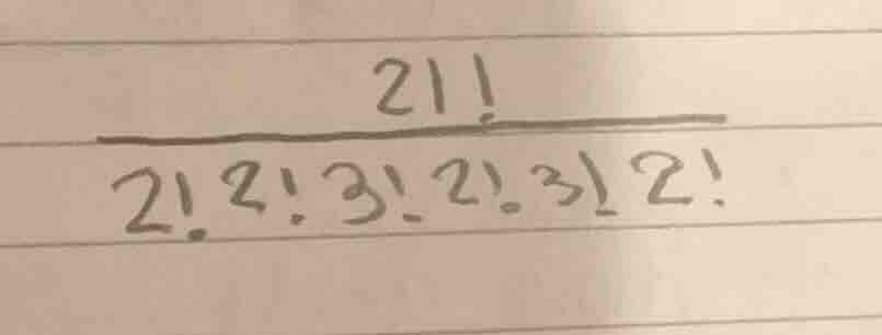 (\frac{21!}{2!2!3!2!3!2!})