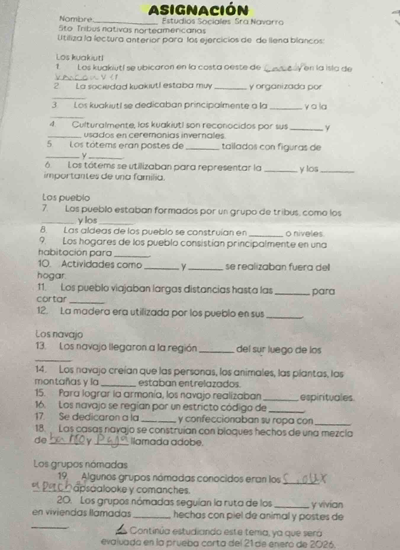 asignación nombre__________ estudios sociales sra navarro 5to tribus na…