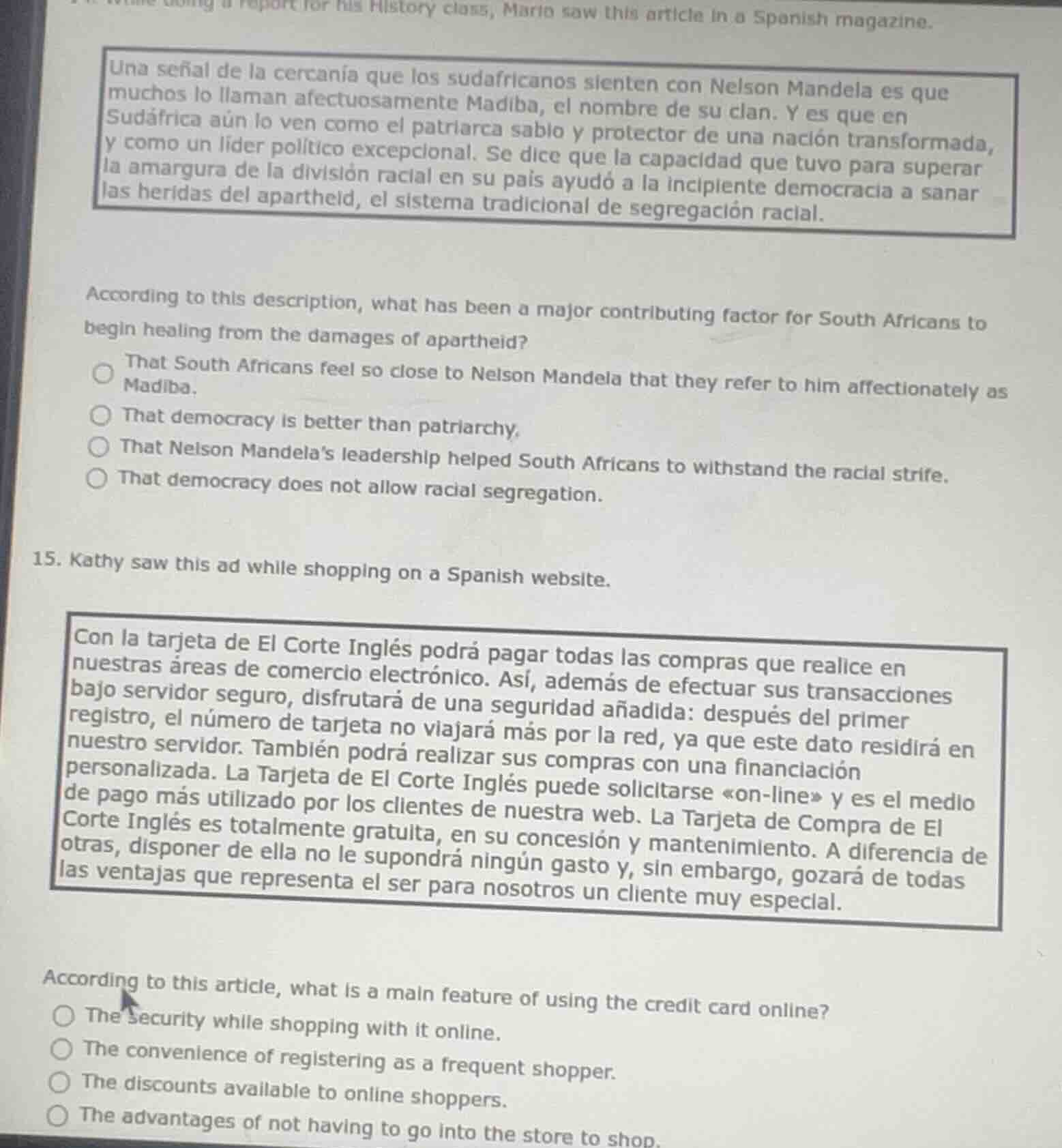 while doing a report for his history class, mario saw this article in a…