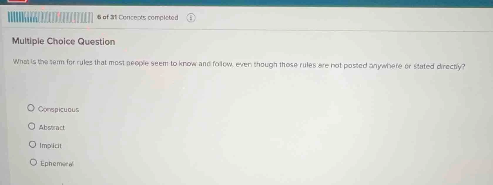 multiple choice question what is the term for rules that most people se…