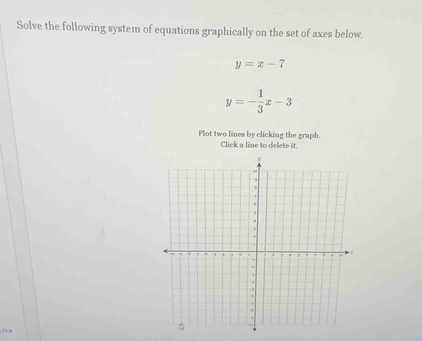 solve the following system of equations graphically on the set of axes …