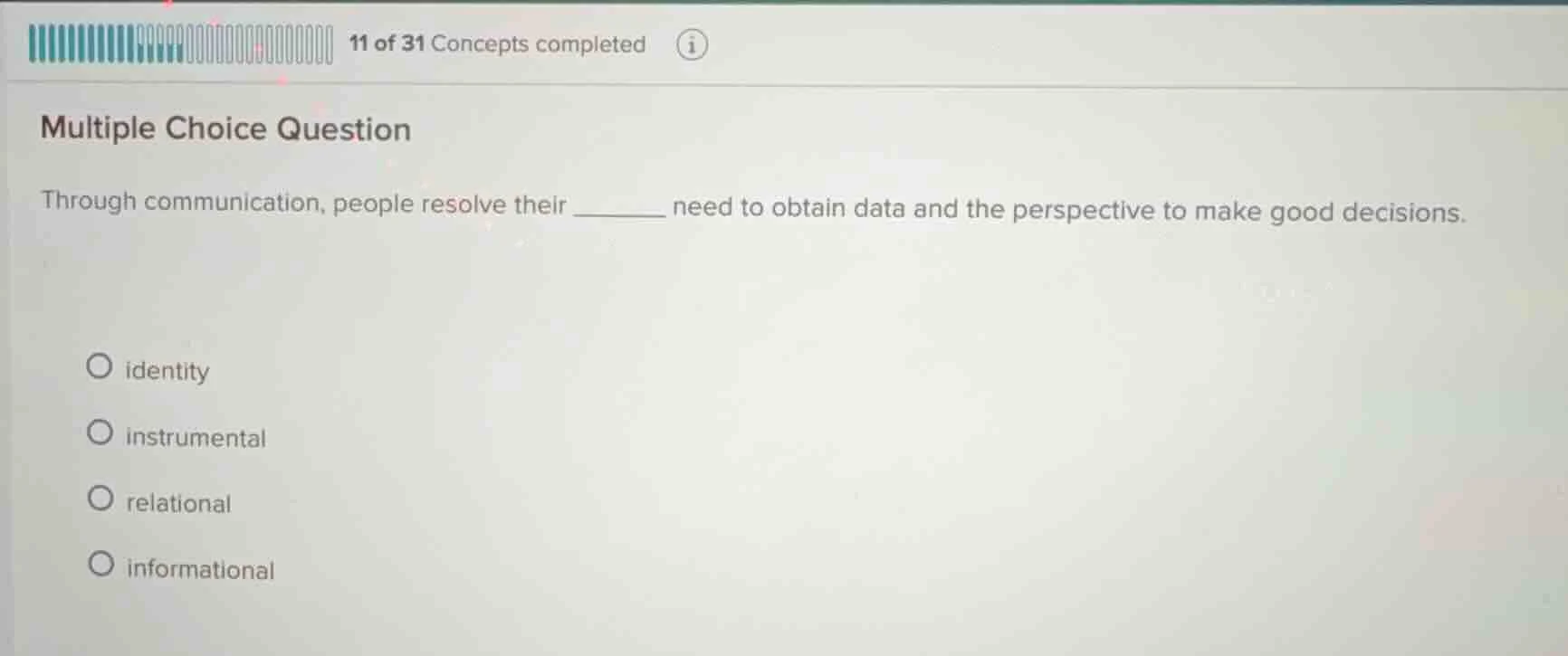 multiple choice question through communication, people resolve their __…