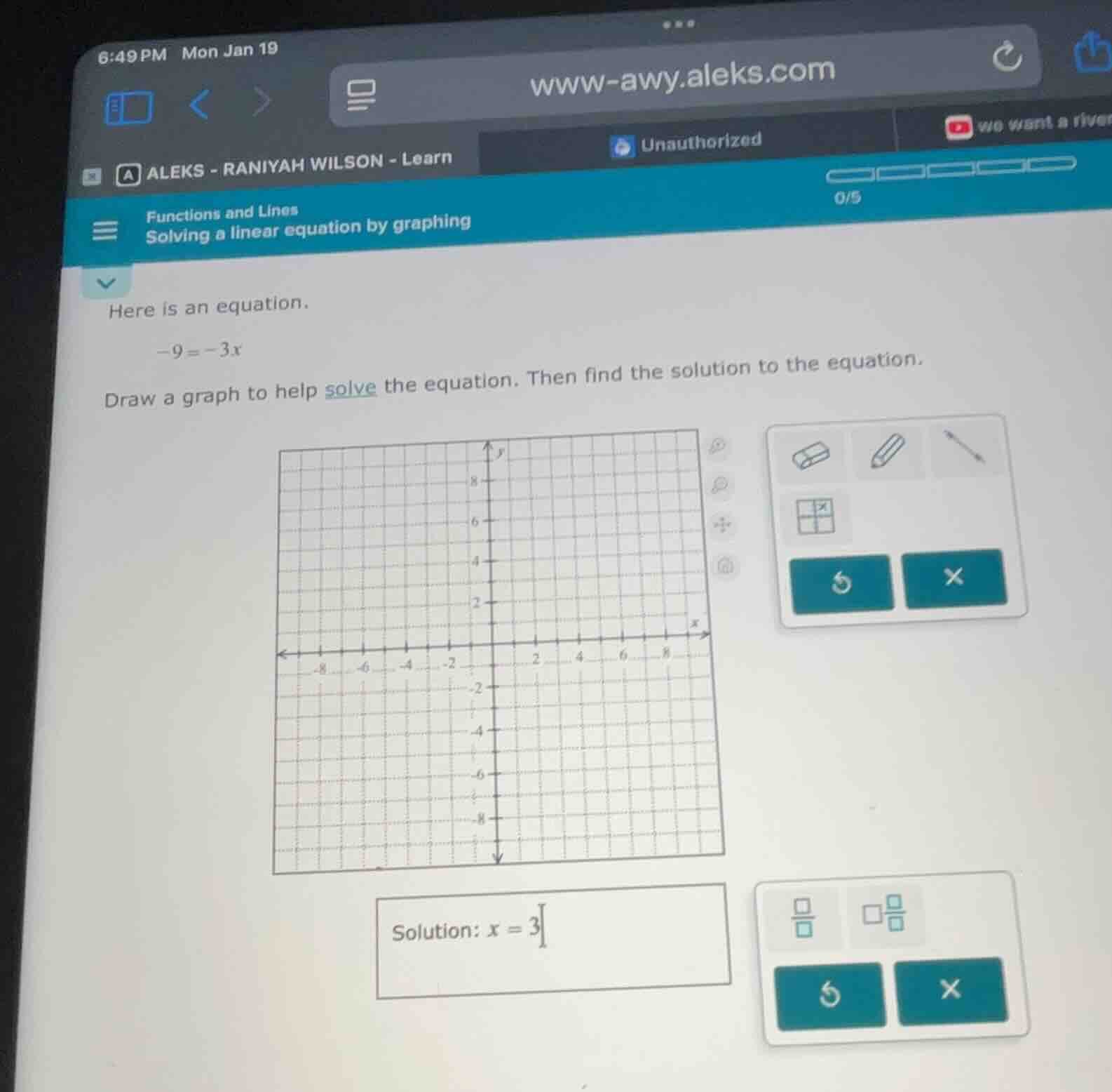 functions and lines solving a linear equation by graphing here is an eq…