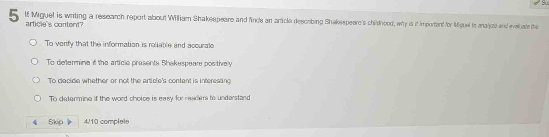 5 if miguel is writing a research report about william shakespeare and …