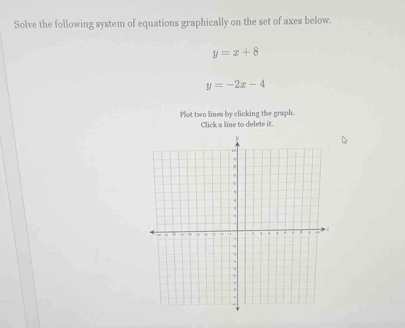 solve the following system of equations graphically on the set of axes …