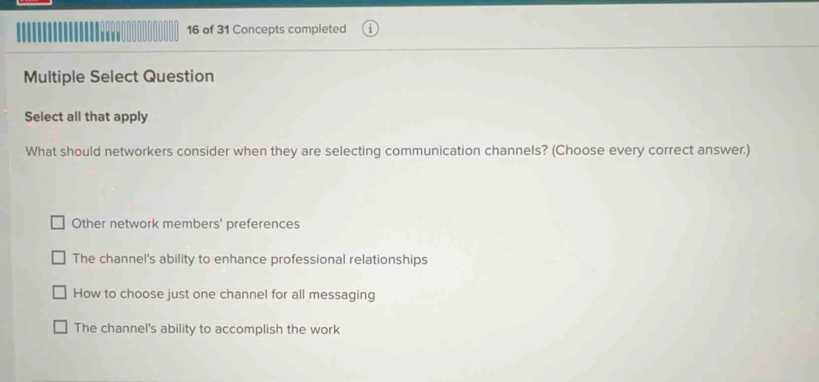 multiple select question select all that apply what should networkers c…