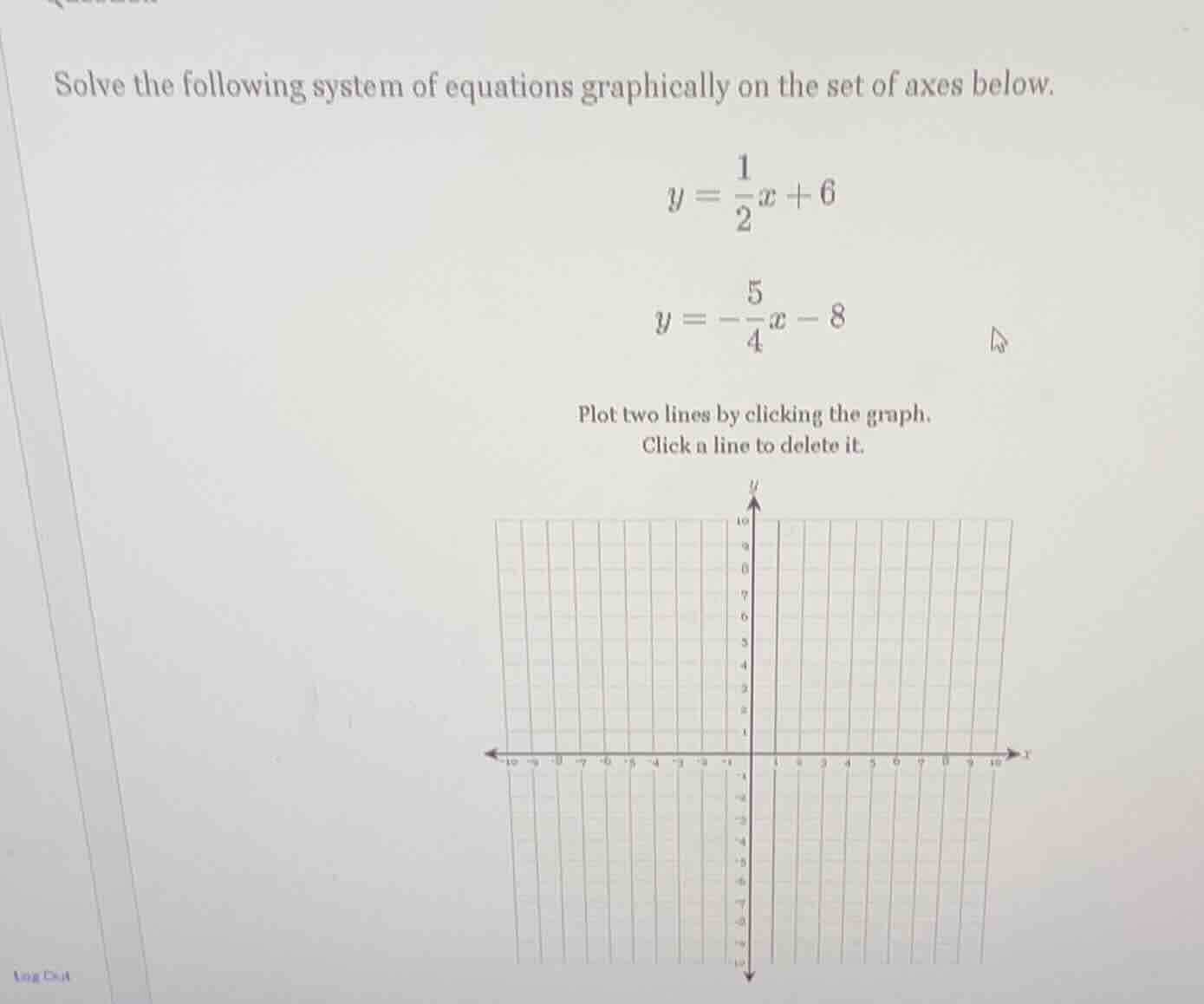 solve the following system of equations graphically on the set of axes …