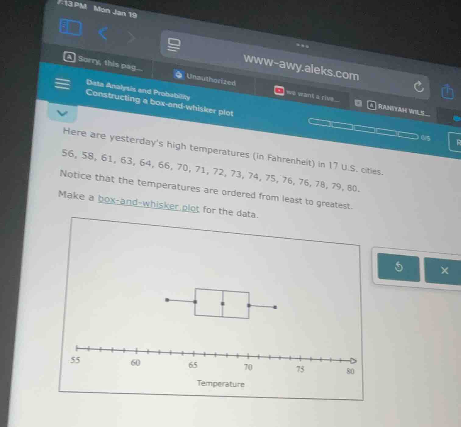 data analysis and probability constructing a box - and - whisker plot h…