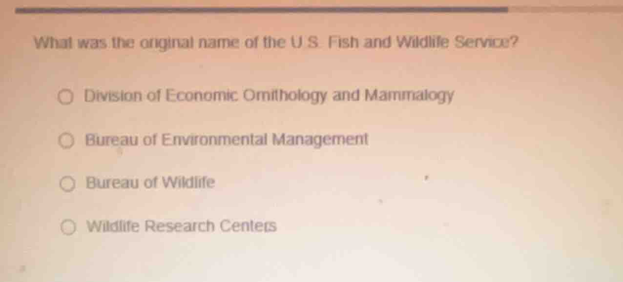 what was the original name of the u.s. fish and wildlife service? - div…