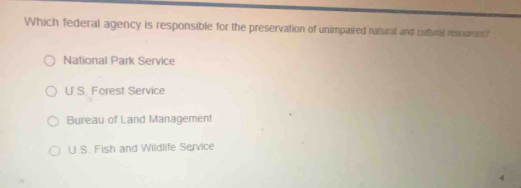 which federal agency is responsible for the preservation of unimpaired …