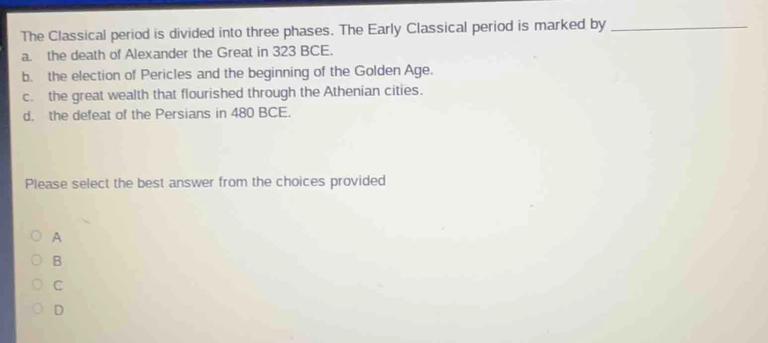 the classical period is divided into three phases. the early classical …