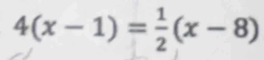 4(x - 1) = \\frac{1}{2}(x - 8)
