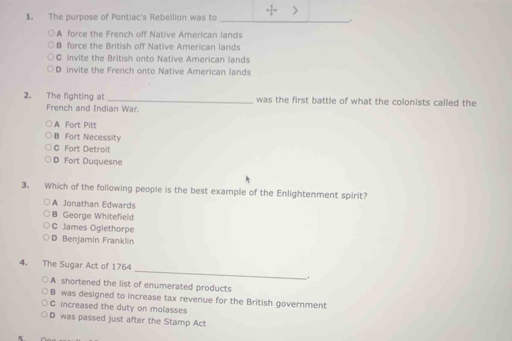 1. the purpose of pontiacs rebellion was to ______. a force the french …