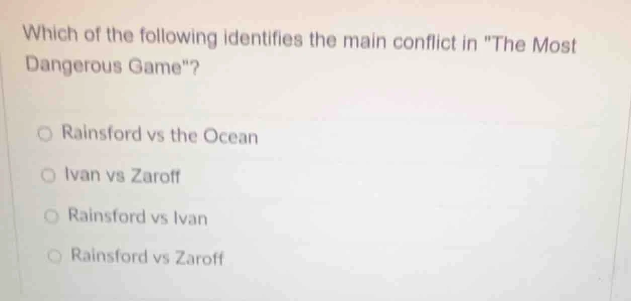 which of the following identifies the main conflict in \the most danger…