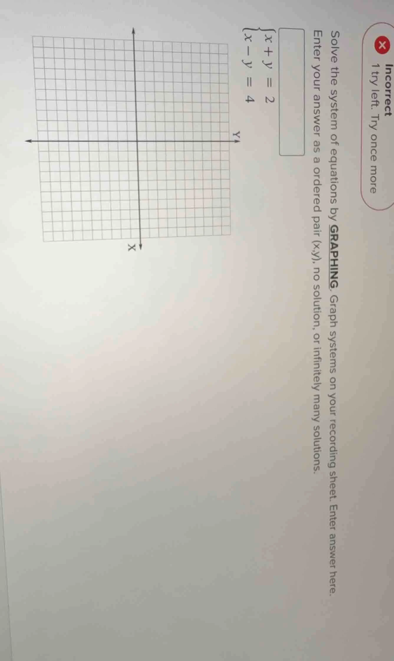 solve the system of equations by graphing. graph systems on your record…