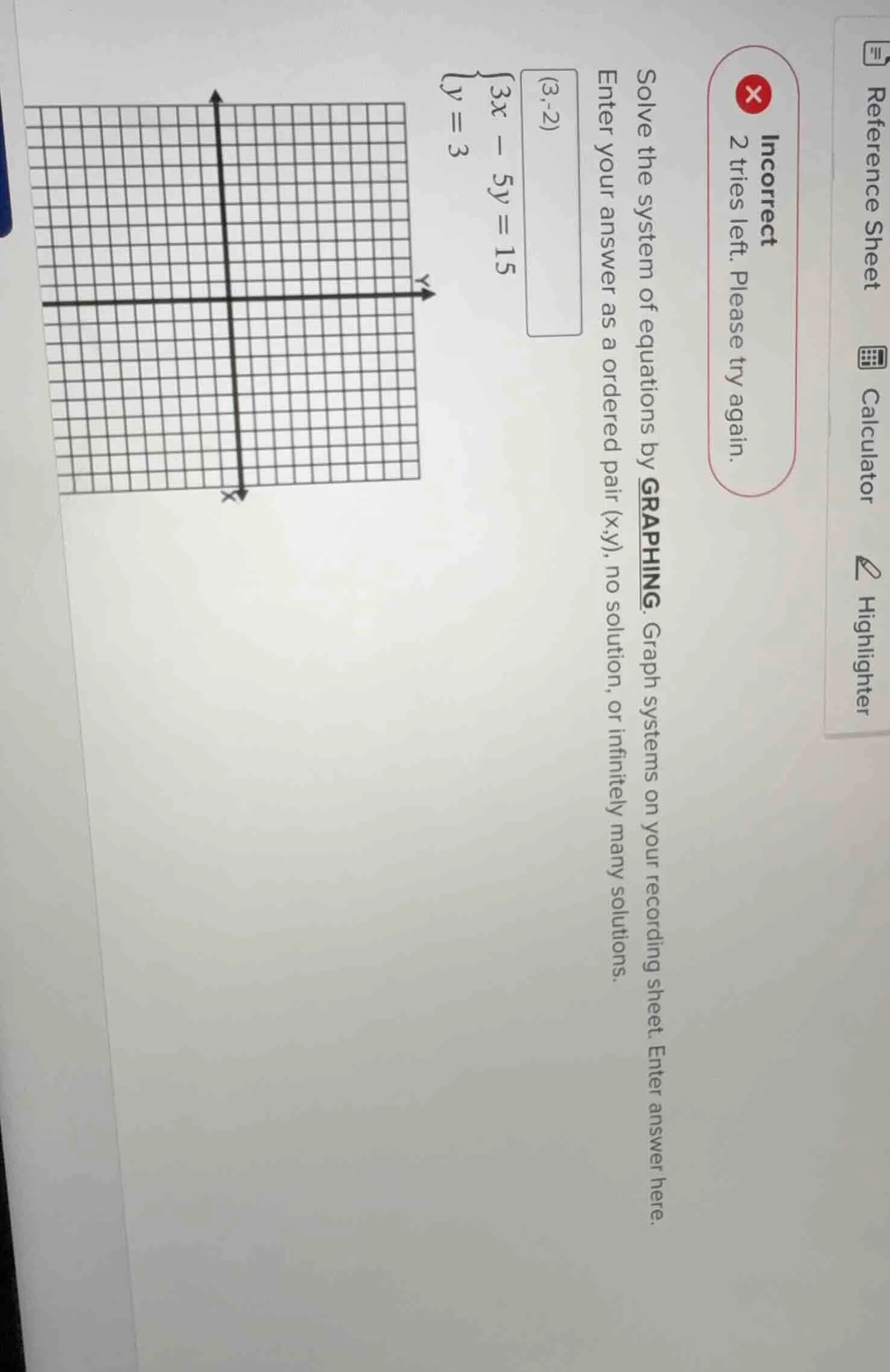 solve the system of equations by graphing. graph systems on your record…