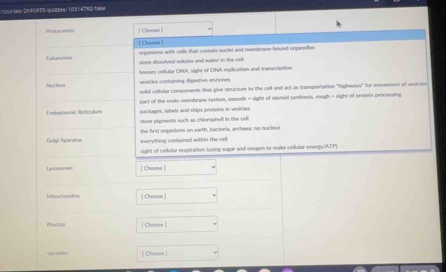 prokaryotes choose eukaryotes choose organisms with cells that contain …
