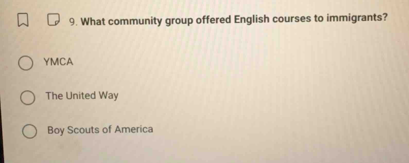 9. what community group offered english courses to immigrants? ymca the…