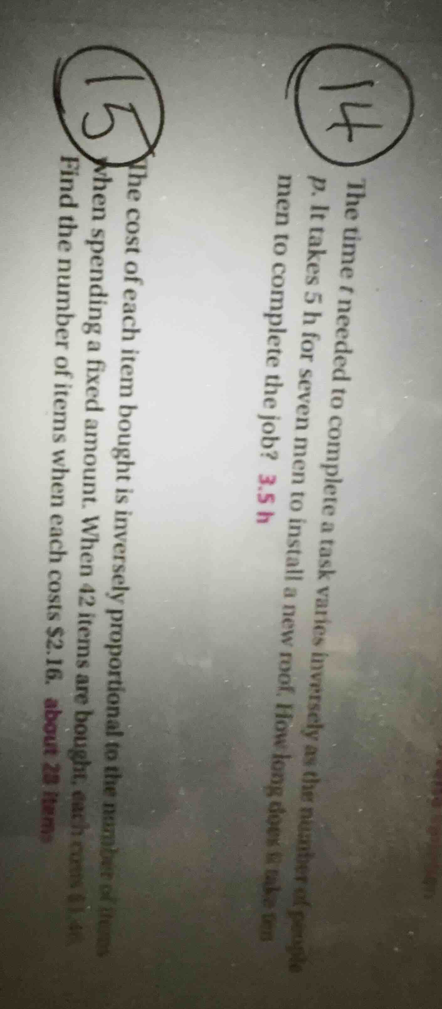 14 the time t needed to complete a task varies inversely as the number …