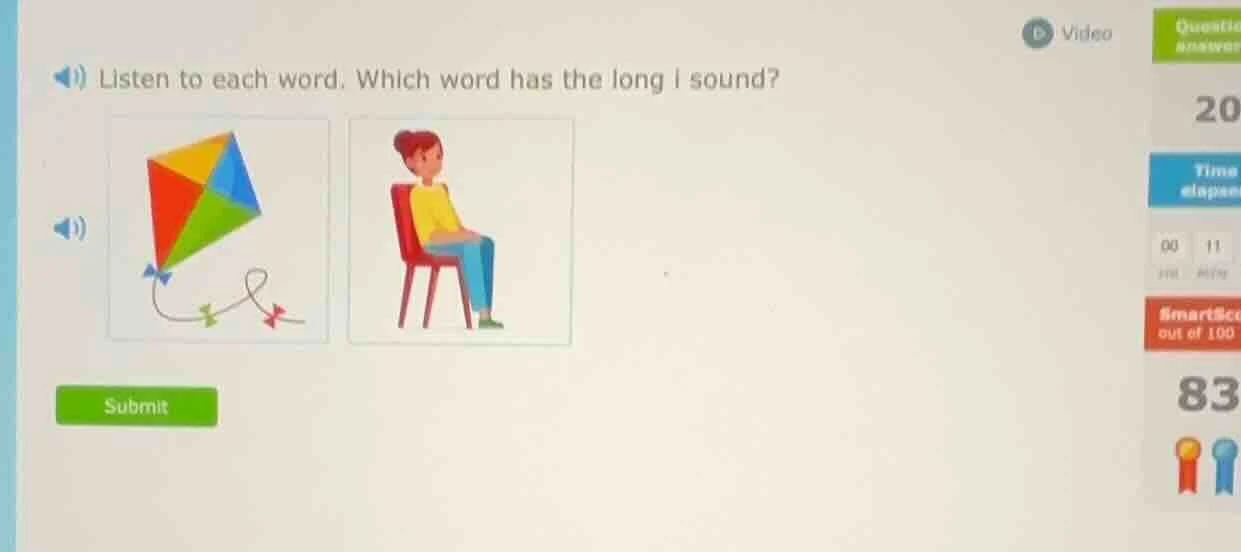 listen to each word. which word has the long i sound?