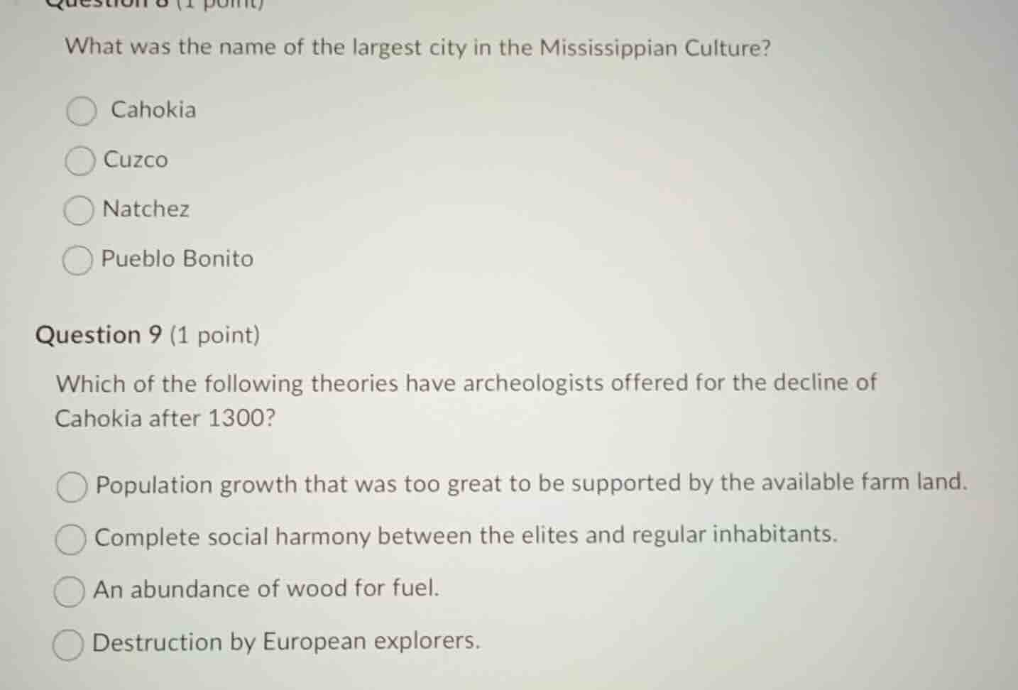 question 8 (1 point) what was the name of the largest city in the missi…