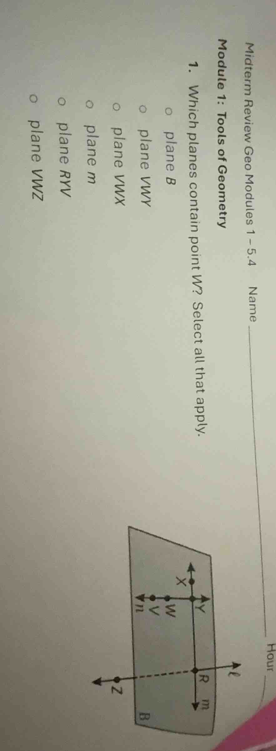 midterm review geo modules 1 - 5.4 name hour module 1: tools of geometr…