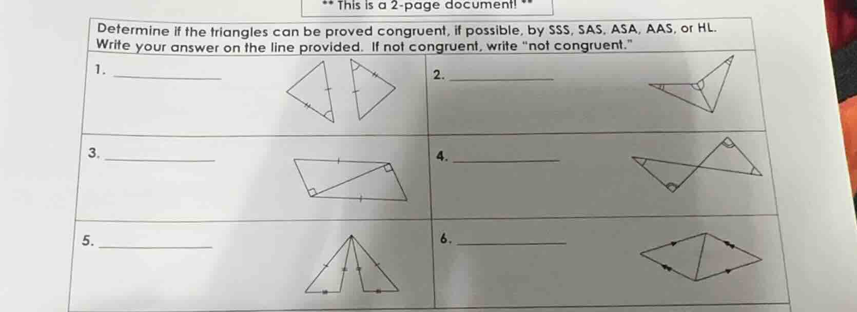 ** this is a 2 - page document! ** determine if the triangles can be pr…