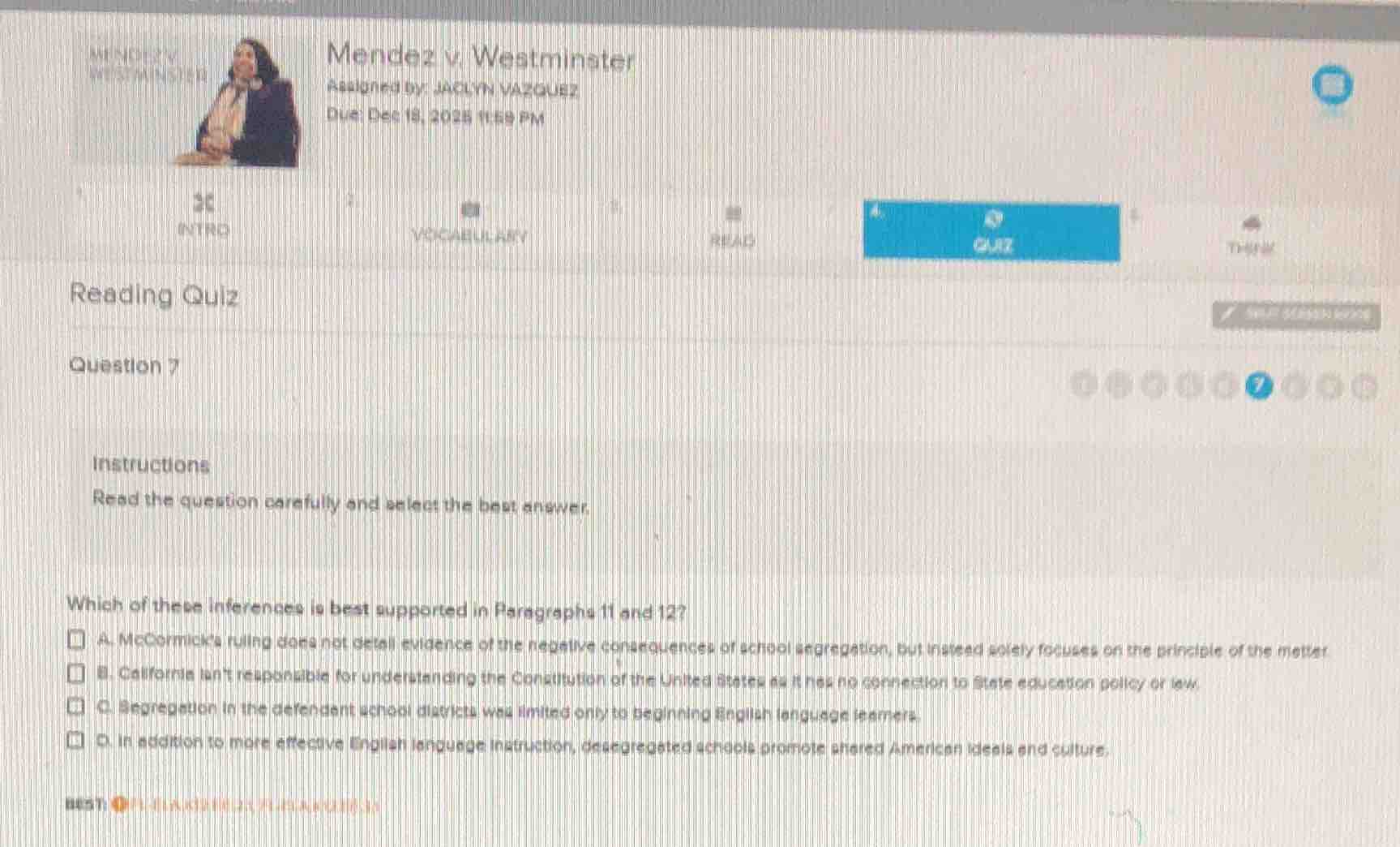 mendez v. westminster assigned by: jaclyn vazquez due dec 16, 2025 11:5…