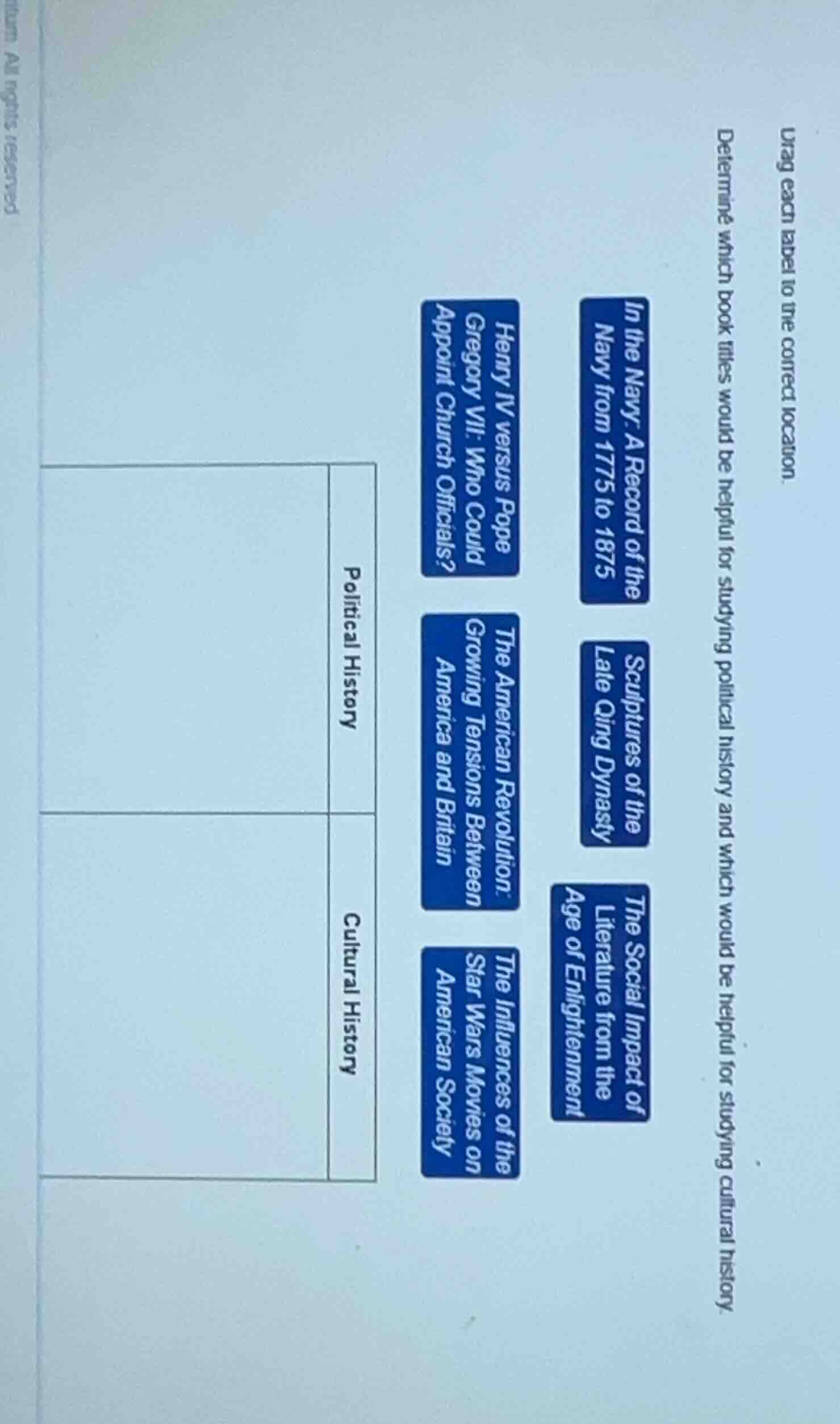 drag each label to the correct location. determine which book titles wo…