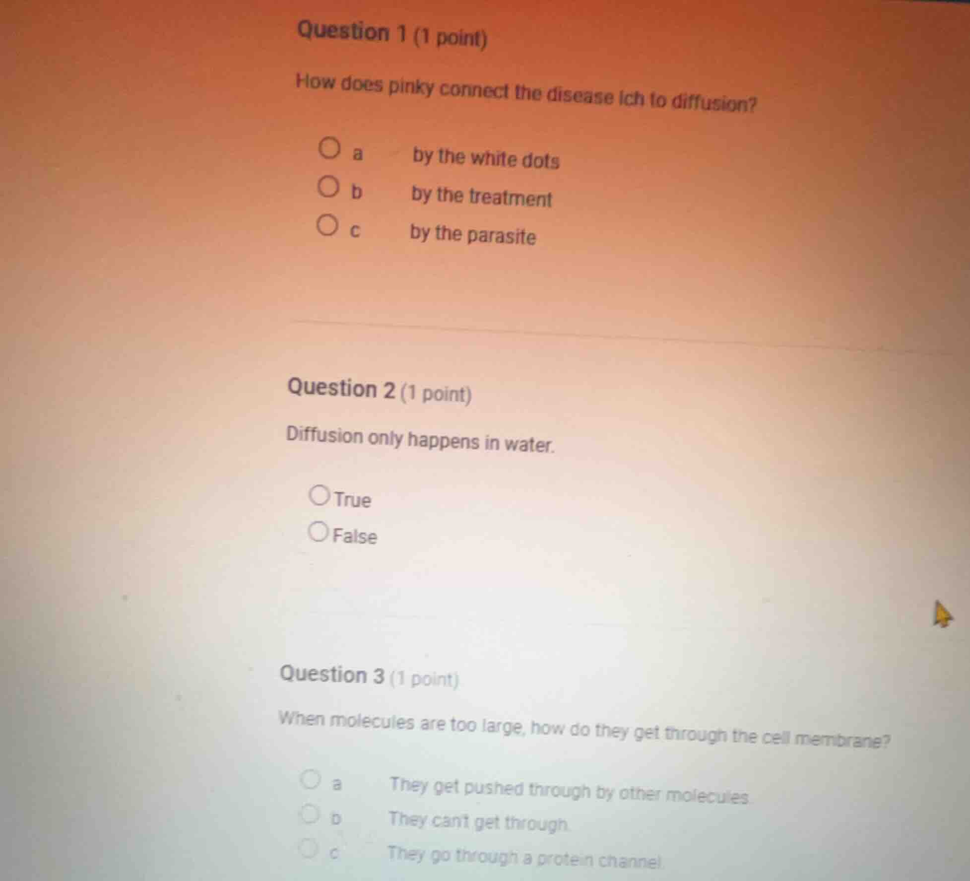 question 1 (1 point) how does pinky connect the disease ich to diffusio…