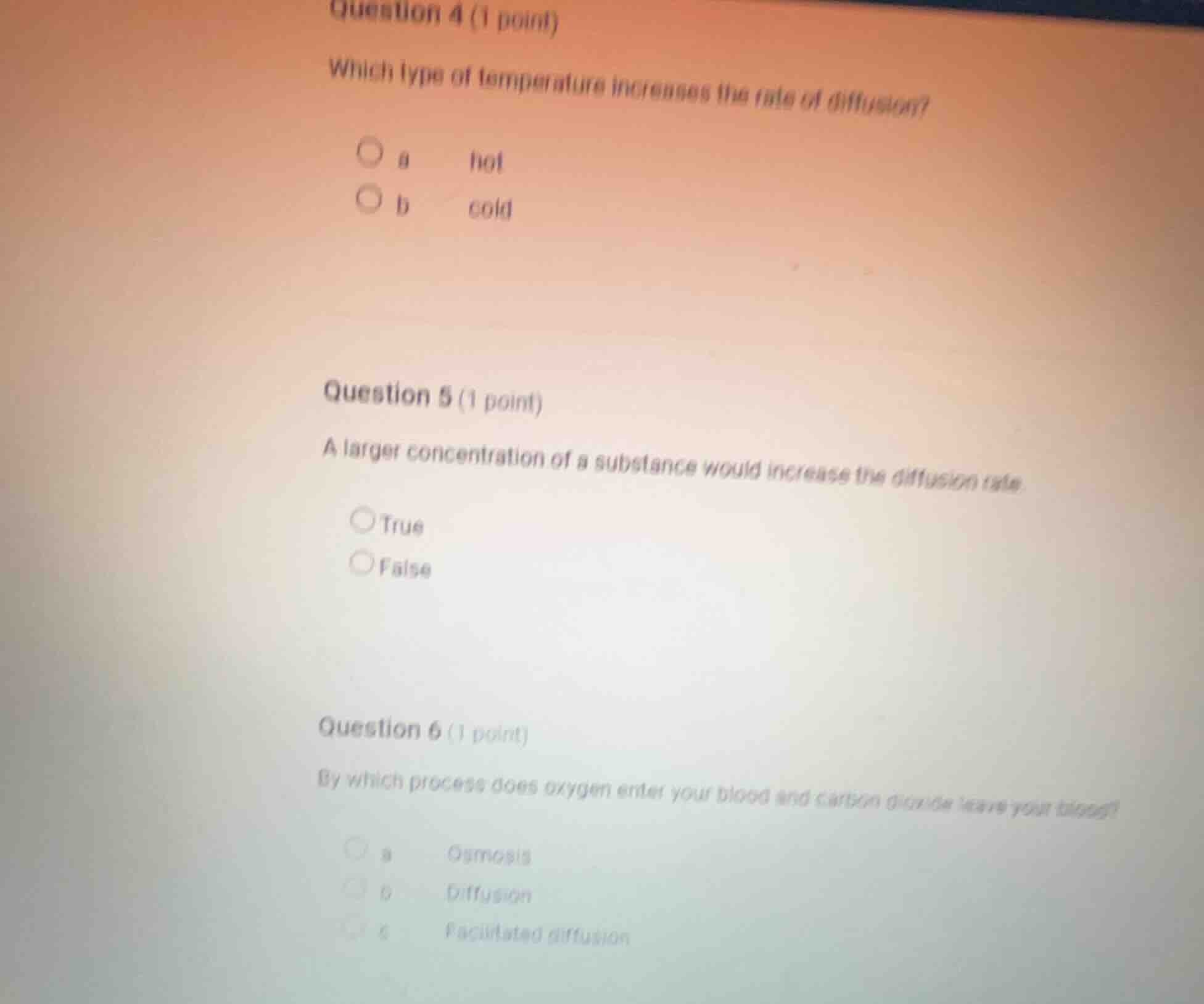 question 4 (1 point) which type of temperature increases the rate of di…