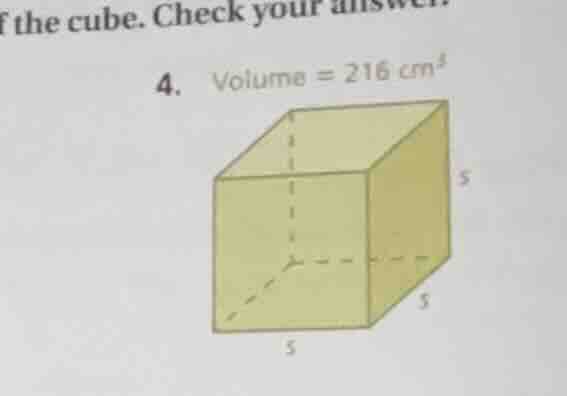 4. volume = 216 cm³