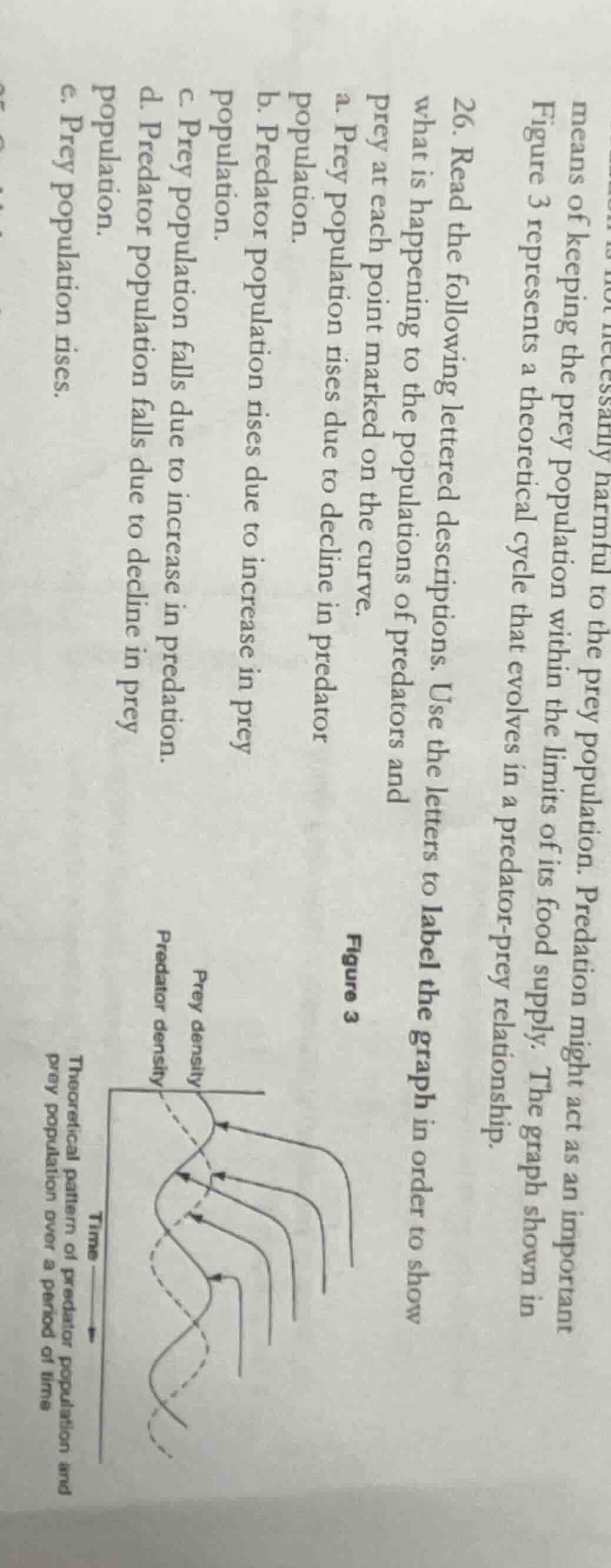 means of keeping the prey population within the limits of its food supp…