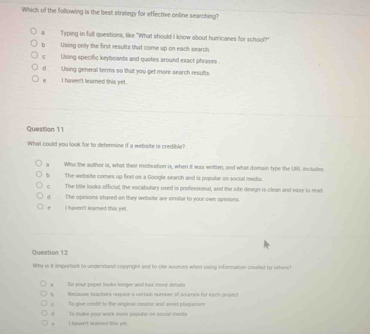 which of the following is the best strategy for effective online search…