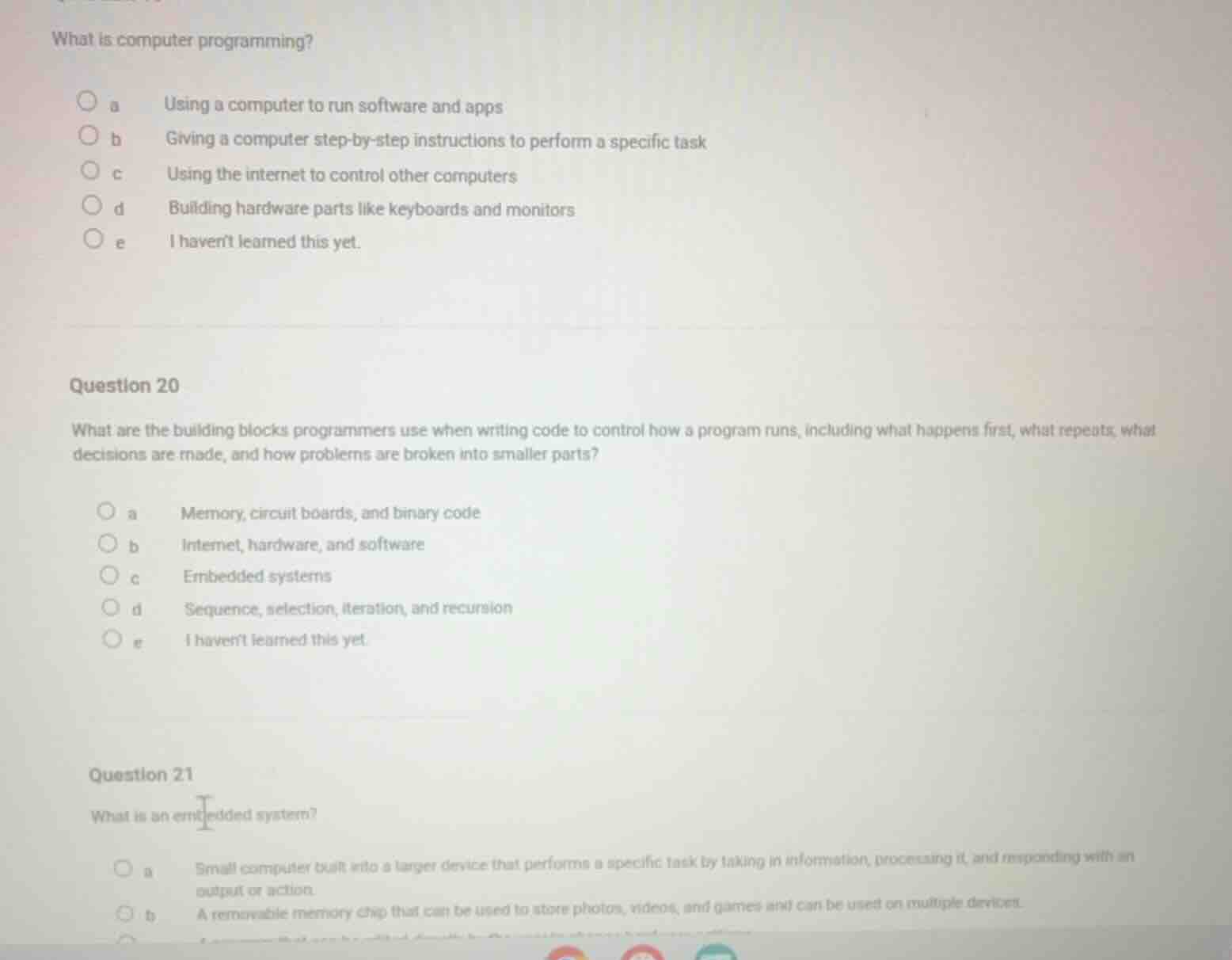 what is computer programming? a using a computer to run software and ap…