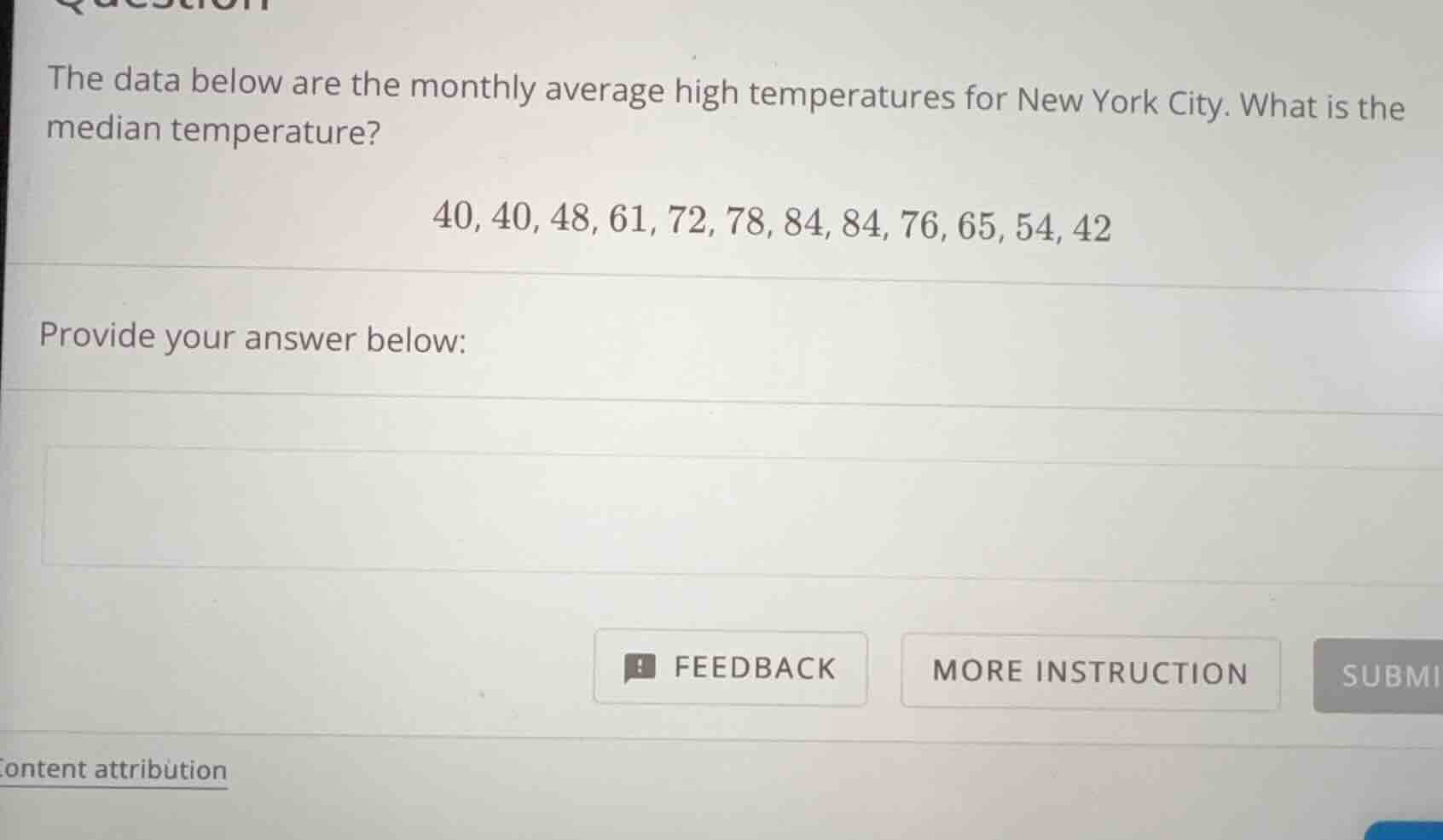 the data below are the monthly average high temperatures for new york c…