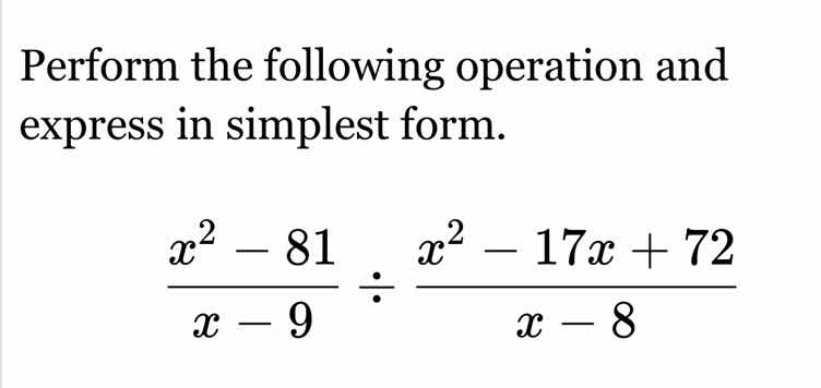 perform the following operation and express in simplest form.\\(\\dfrac…