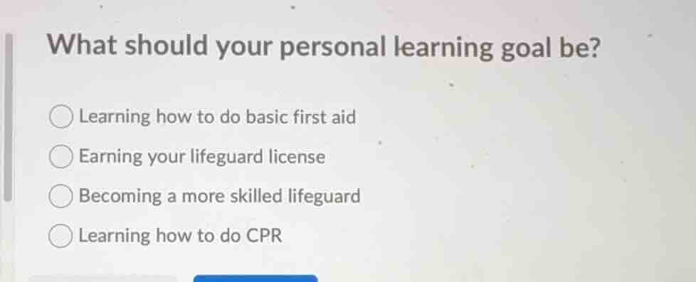 what should your personal learning goal be? learning how to do basic fi…