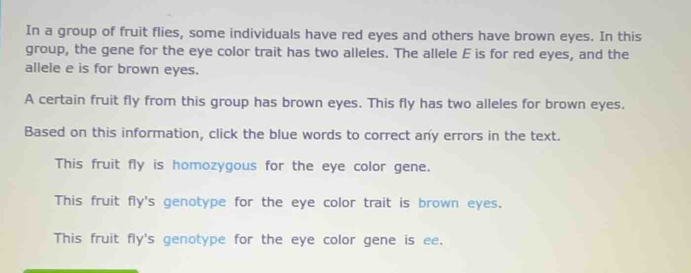 in a group of fruit flies, some individuals have red eyes and others ha…