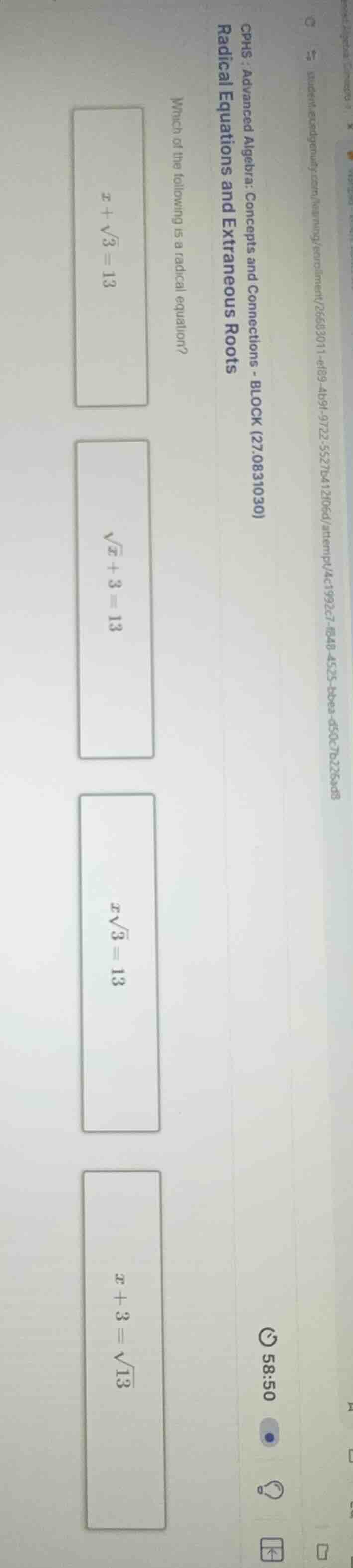 cphs : advanced algebra: concepts and connections - block (27.0831030) …