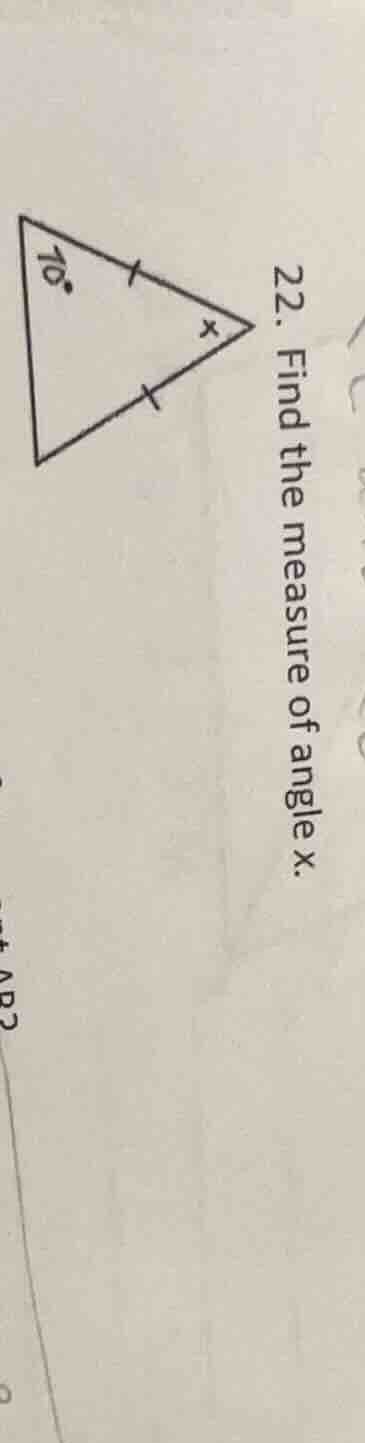 22. find the measure of angle x.