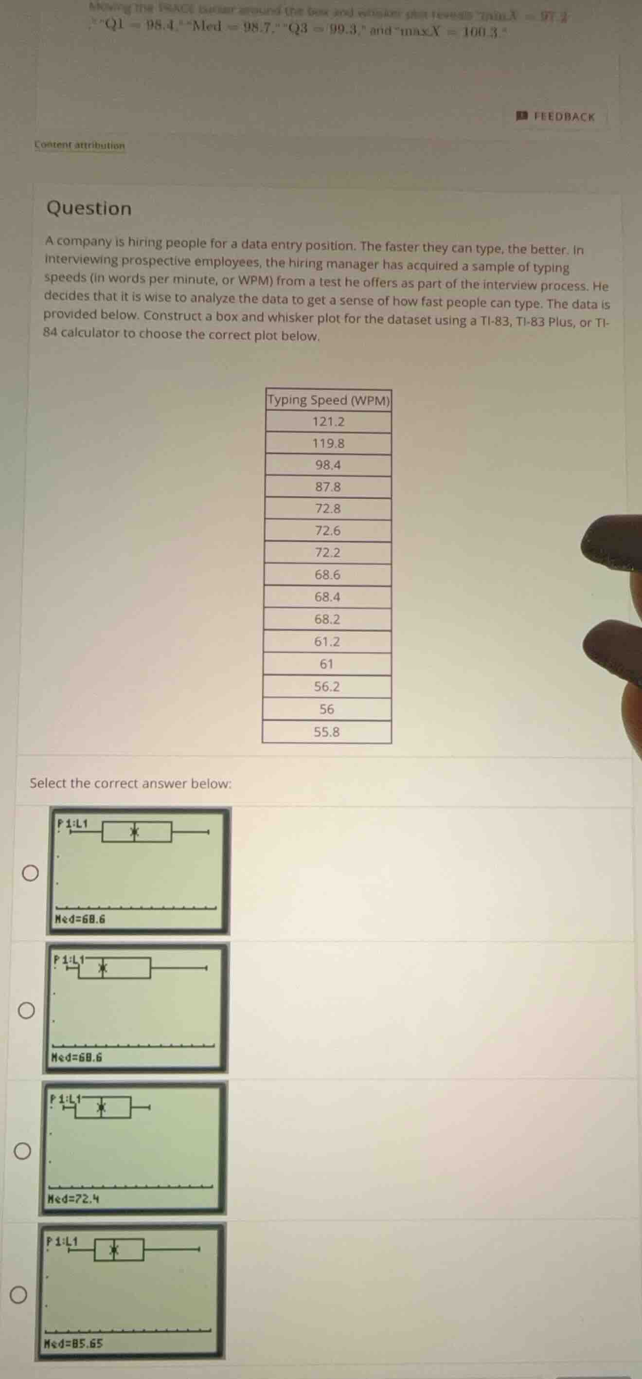 question a company is hiring people for a data entry position. the fast…