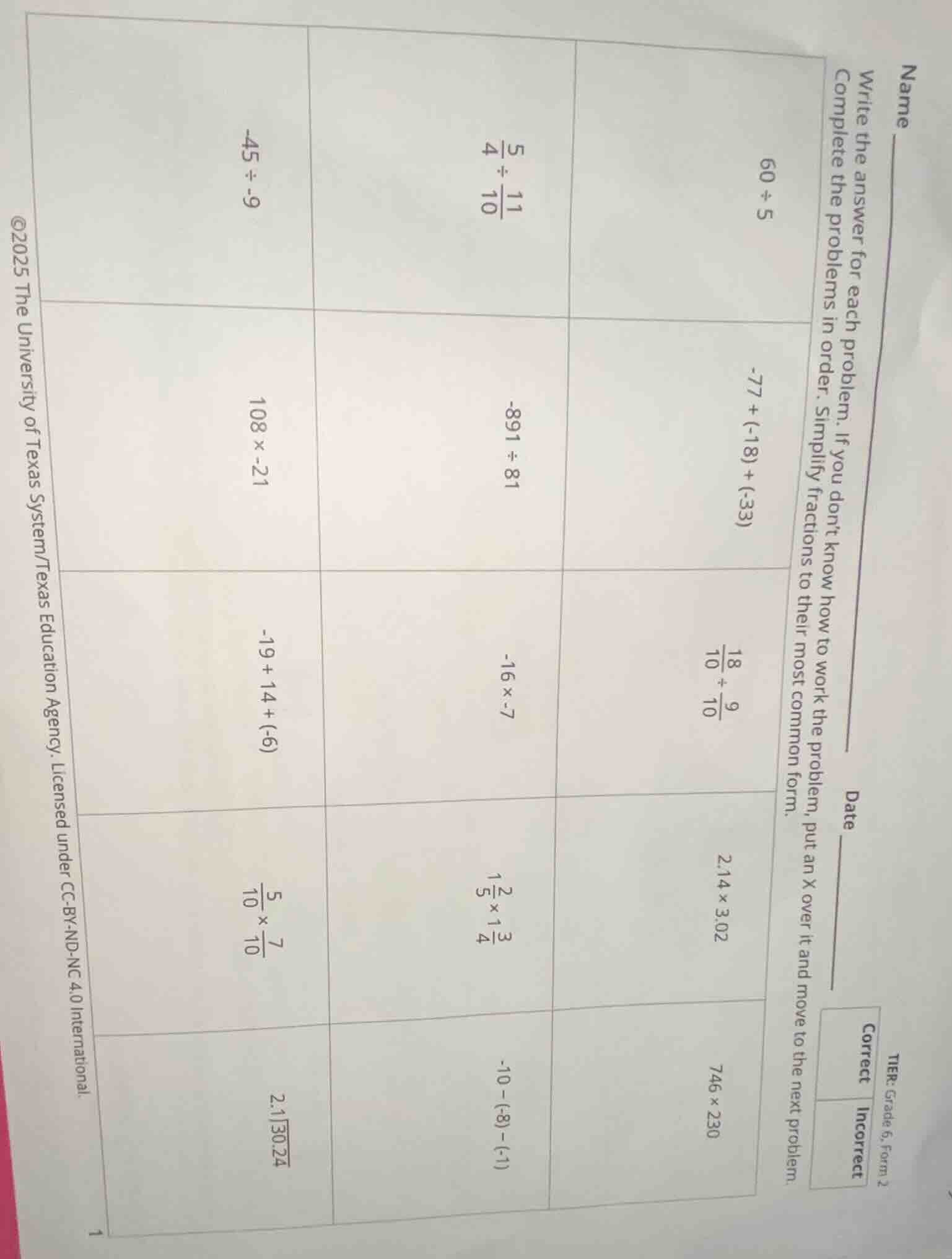 name write the answer for each problem. if you don’t know how to work t…